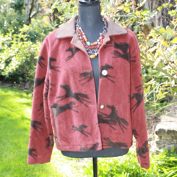 Vguc Western Fleece Jacket Sz S 